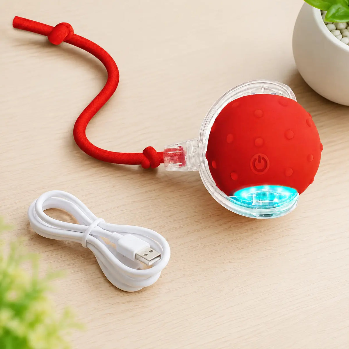 【2026 Newest】Fun Cat Dog Toy Ball, Smart Rolling Design with Textured Surface & Nylon Tail, Interactive Toy for Indoor Cats
