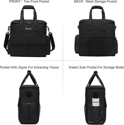 Weekend Dog Travel Bag Set with 2 Food Bags, 2 Bowls and Mat, Black