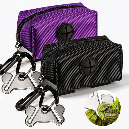 Dog Poop Bag Dispenser Holder Soft Waste Bags Roll Holders,2P Purple&Black
