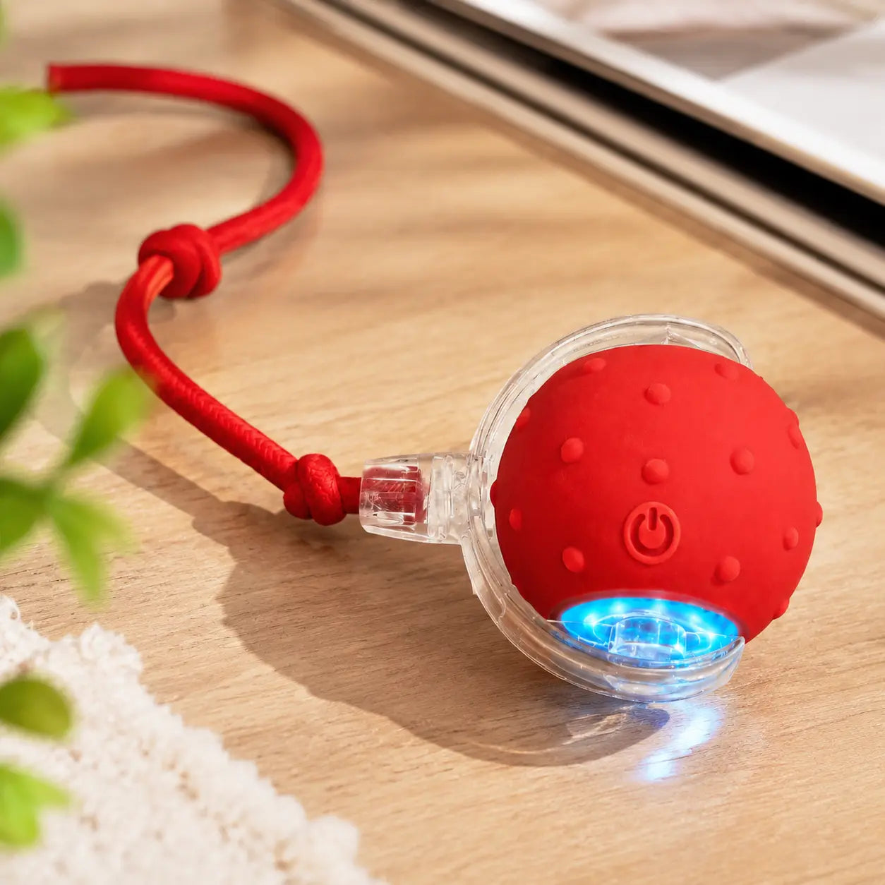 【2026 Newest】Fun Cat Dog Toy Ball, Smart Rolling Design with Textured Surface & Nylon Tail, Interactive Toy for Indoor Cats